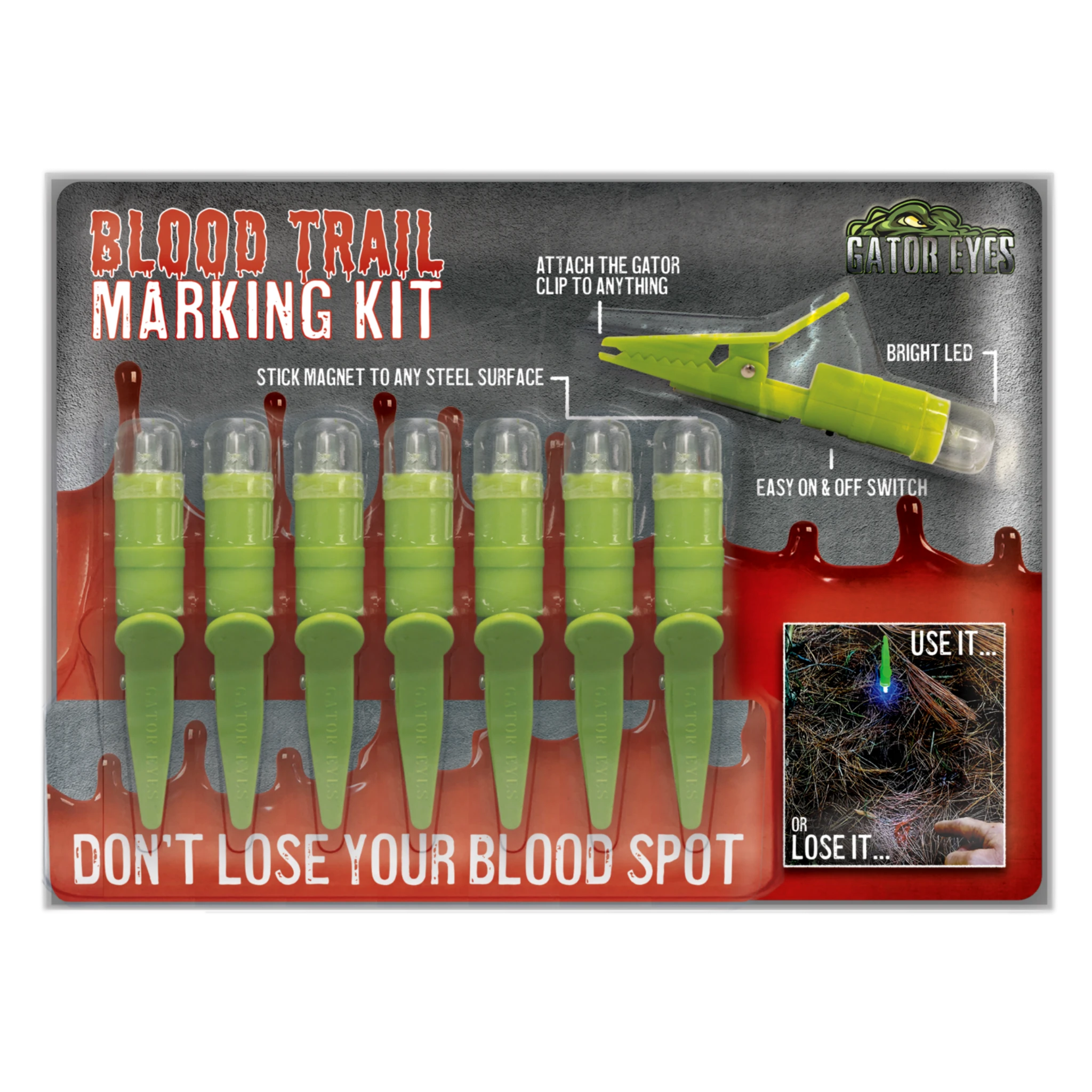 Gator Eyes Blood Trail Marking Kit with eight marker lights